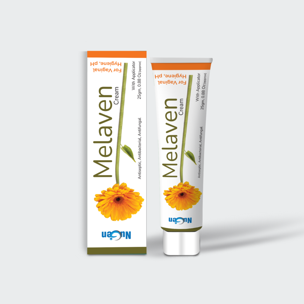 MELAVEN Vaginal Cream
Natural vaginal health support with Marigold & Manjakani. Relieves itching, burning & dryness. Supports pH balance & infection management.
- Marigold Extract (440mg) + Manjakani Extract (440mg)
- Relieves discomfort & infections
- Supports freshness & hygiene