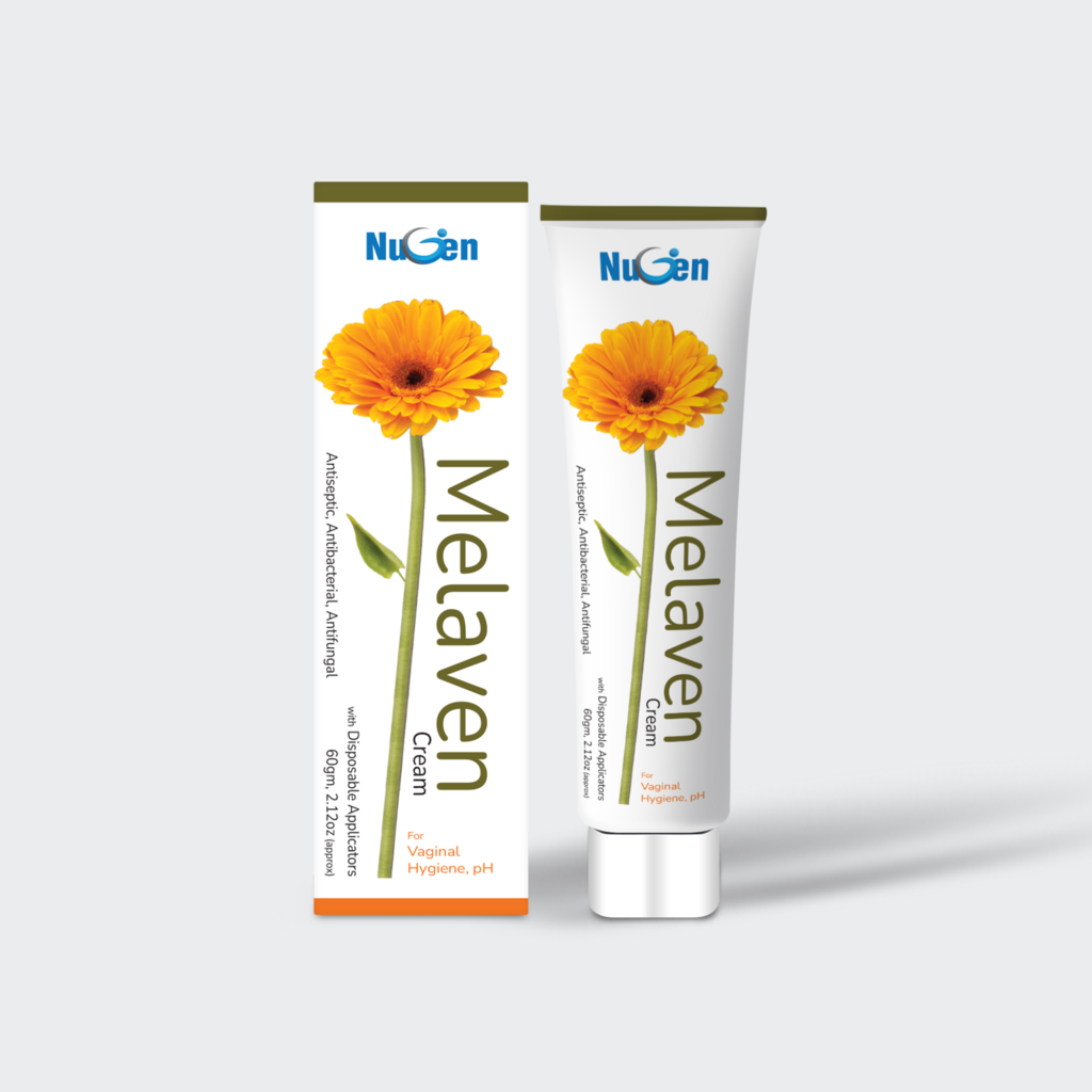 MELAVEN Vaginal Cream
Natural vaginal health support with Marigold & Manjakani. Relieves itching, burning & dryness. Supports pH balance & infection management.
- Marigold Extract (440mg) + Manjakani Extract (440mg)
- Relieves discomfort & infections
- Supports freshness & hygiene