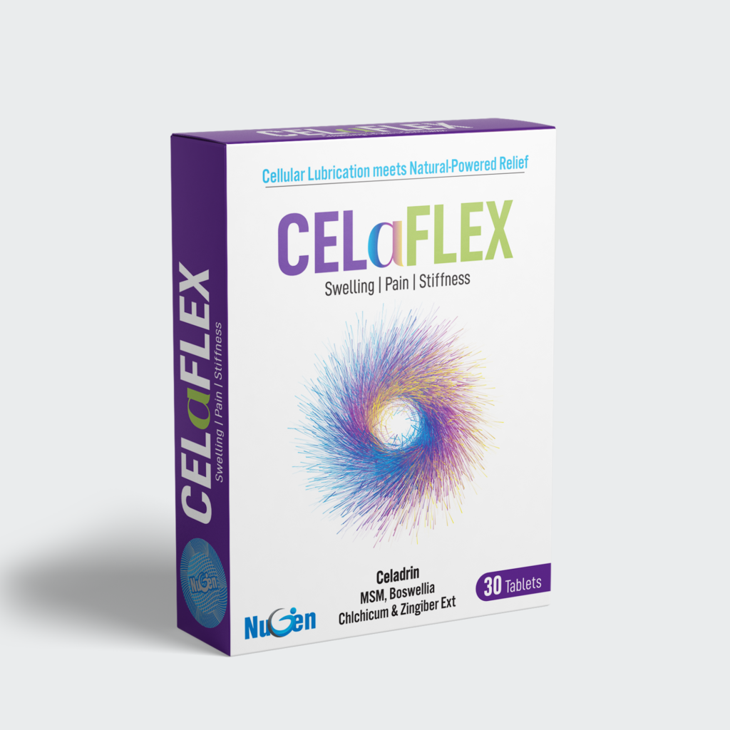 CELAFLEX Tablet – Joint Pain, Inflammation & Stiffness Support with Celadrin 500mg + MSM 100mg + Boswellia 50mg + Ginger 50mg + Colchicum 50mg. Supports joint comfort, healthy inflammatory response, flexibility, range of motion & everyday mobility.