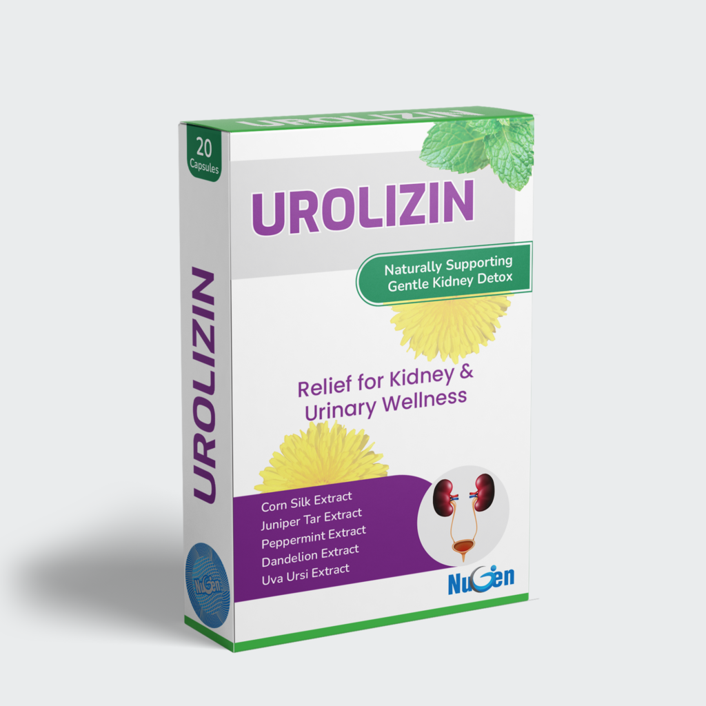 UROLIZIN Capsule – Urinary Tract Support with Uva Ursi 50mg + Corn Silk 120mg + Juniper 120mg + Peppermint 120mg + Dandelion 50mg.
Supports urinary comfort, burning sensation, frequency, urgency & normal urinary flow – Botanical UTI wellness support